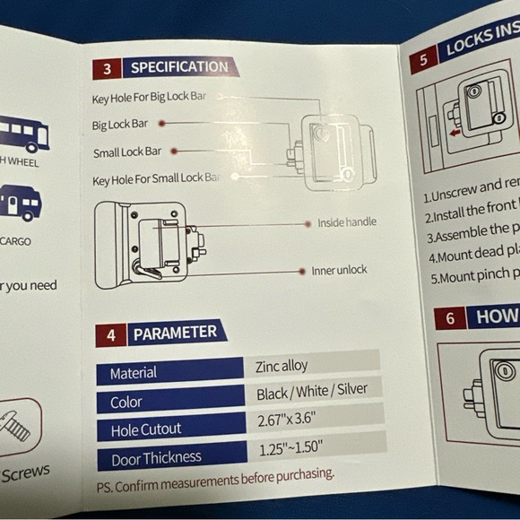 Black Rv lock Bracket - Picture 12 of 16